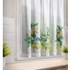 Kuchynská záclonka CLOE zdobená citrónovou potlačou a čipkou 150 x 90 cm
