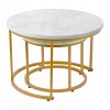 Set 2ks okrúhlych kávových stolíkov 53 43cm Biely mramor 9