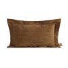 Obliečka na vankúš zo ženilovej tkaniny Eva Minge Elegant1 v hnedej farbe s jemnými prúžkami