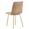Zamatová jedálenská stolička LIBRA - hnedá so zlatými nohami