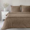 Saténové posteľné obliečky VERA s jemnými prúžkami v hnedej farbe