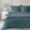 Saténové posteľné obliečky VERA s jemnými prúžkami v morskej modrej farbe