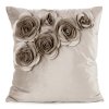Obliečka na vankúš s ROSES aplikáciou ruží 45x45cm - tmavobéžová