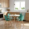 Moderná jedálenská stolička KITO – zelená s bukovými nožičkami