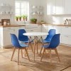 Jedálenská stolička KITO modrá s bukovými nožičkami