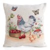 Dekoračná gobelínová obliečka na vankúš so sliepočkou 45 x 45 cm