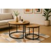 Set okrúhlych 2ks kávových stolíkov 70 50cm 2ks Dub prírodný 9
