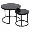 Set okrúhlych 2ks kávových stolíkov 60 40cm 2ks Čierne 2