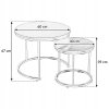 Set okrúhlych 2ks kávových stolíkov 60 40cm 2ks Čierne 4