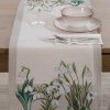 Gobelínový behúň na stôl so snežienkami 40 x 100 cm