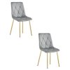 Jedálenská stolička LIBRA sivá so zlatými nohami 2ks