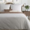Posteľné obliečky RAYA bavlenený satén – bielo-béžové prúžky