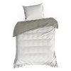 Posteľné obliečky RAYA bavlenený satén – bielo-sivé prúžky