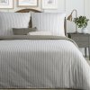 Posteľné obliečky RAYA bavlenený satén – bielo-sivé prúžky