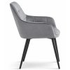 Zamatová jedálenská stolička VARSI – tmavosivá