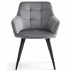 Zamatová jedálenská stolička VARSI – tmavosivá