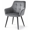 Zamatová jedálenská stolička VARSI – tmavosivá