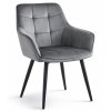 Zamatová jedálenská stolička VARSI – tmavosivá