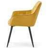 Zamatová jedálenská stolička VARSI – horčicovožltá