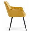 Zamatová jedálenská stolička VARSI – horčicovožltá