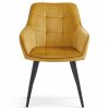 Zamatová jedálenská stolička VARSI – horčicovožltá