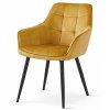 Zamatová jedálenská stolička VARSI – horčicovožltá