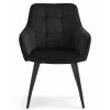 Zamatová jedálenská stolička VARSI – čierna