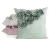 Obliečka na vankúš FLORES 7 s aplikáciou ruží - zelená