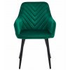 Zamatová jedálenská stolička NANA - tmavozelená