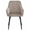 Zamatová jedálenská stolička NANA - tmavobéžová