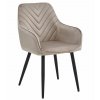 Zamatová jedálenská stolička NANA - tmavobéžová