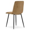 Jedálenská zamatová stolička KARA hnedá - čierne kovové nohy