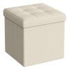 Taburetka s úložným priestorom LSF028W01 z krémovej látky 30x30x30 cm