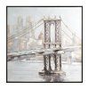Ručne maľovaný obraz na plátne s rámom - most Brooklyn 80 x 80 cm