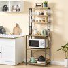 Kuchynský regál KKS024B88 60x40x167 cm – Dub artisan / čierna