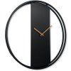 Okrúhle nástenné hodiny LOFT OVAL kovové priemer 80 cm – čierne