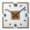 Nástenné hodiny Scandi 30×30 cm – biele s dekorom duba 2