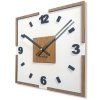 Nástenné hodiny Scandi 30×30 cm – biele s dekorom duba
