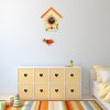 Detské nástenné hodiny Oranžová búdka s kyvadlom