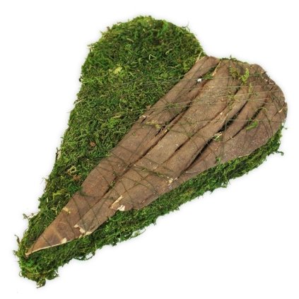 Srdce mech/kůra 30x20cm natur