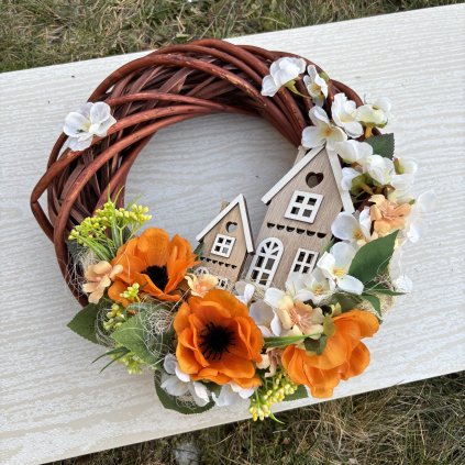 Proutěný věnec s domečky kód: JAR 6