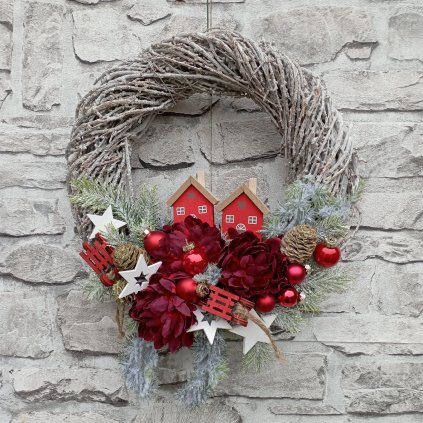 Vánoční věnec s domečky kód: VX 0552