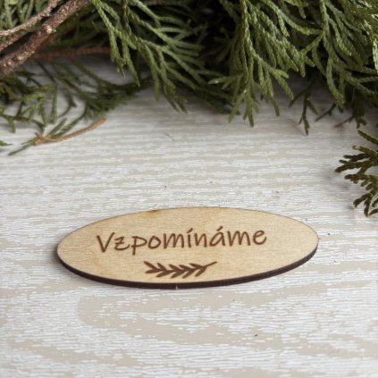 Ovál nápis vzpomínáme 7x2,5cm