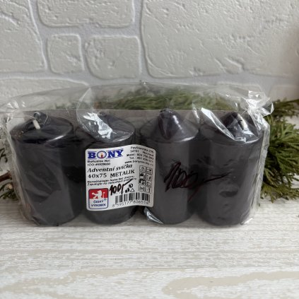 Adventní svíčka 40x75 metalik