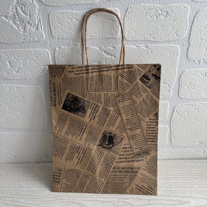 Papírová taška přírodní potisk