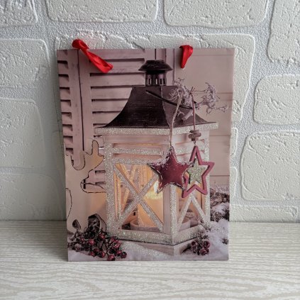 Vánoční papírová taška 18x23 cm mix