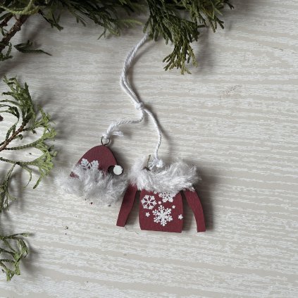 Vánoční ozdoba - bunda a čepice 1ks