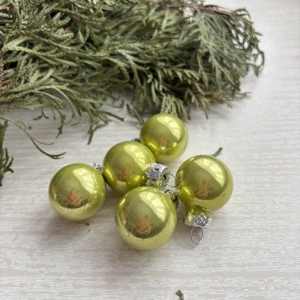 Zelená baňka (odstíny) 2,5cm 5 kusů