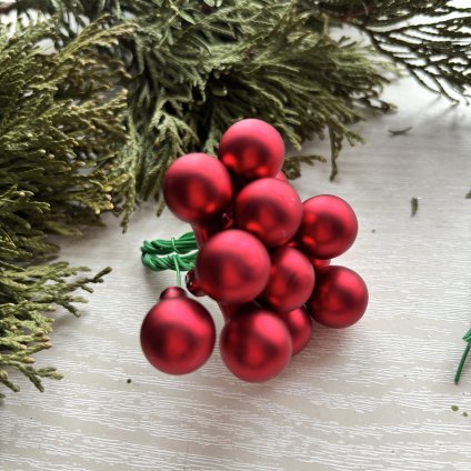 Baňka sklo červená 1,5 cm