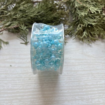 Perlový řetízek modrý 5m